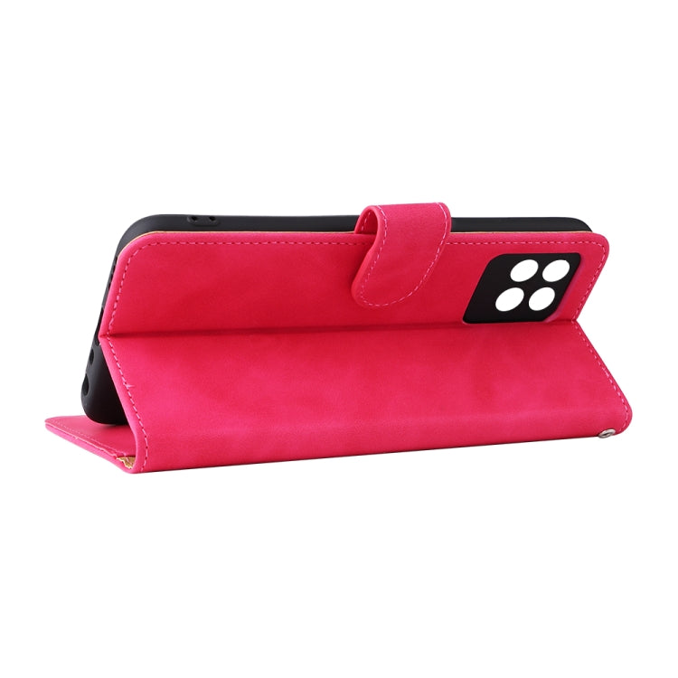 For OPPO Realme 8i Solid Color Skin Feel Magnetic Buckle Horizontal Flip Calf Texture PU Phone Case