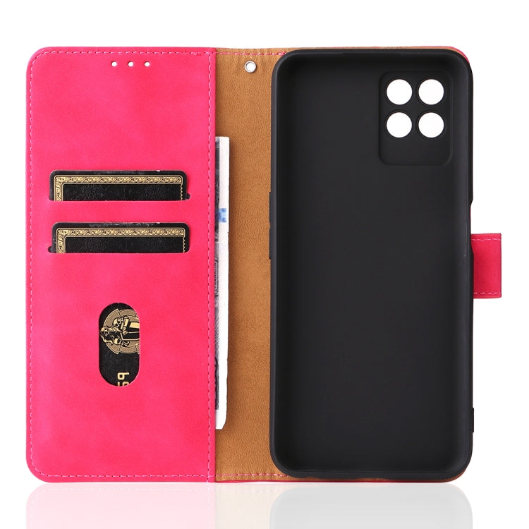 For OPPO Realme 8i Solid Color Skin Feel Magnetic Buckle Horizontal Flip Calf Texture PU Phone Case