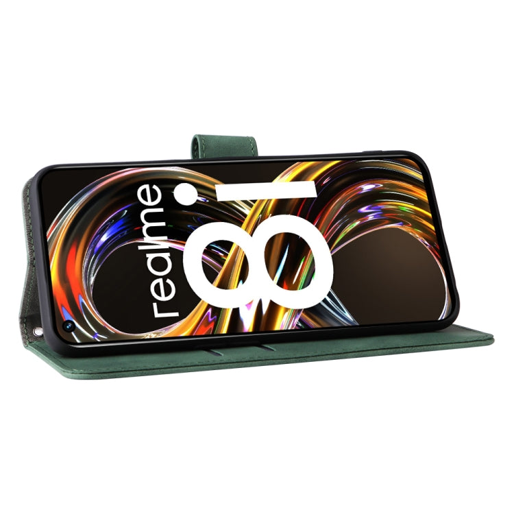 For OPPO Realme 8i Solid Color Skin Feel Magnetic Buckle Horizontal Flip Calf Texture PU Phone Case