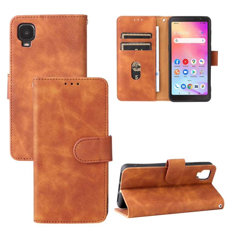 For TCL A3X Solid Color Skin Feel Magnetic Buckle Horizontal Flip Calf Texture PU Phone Case