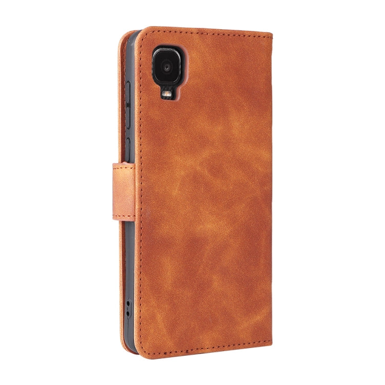 For TCL A3X Solid Color Skin Feel Magnetic Buckle Horizontal Flip Calf Texture PU Phone Case