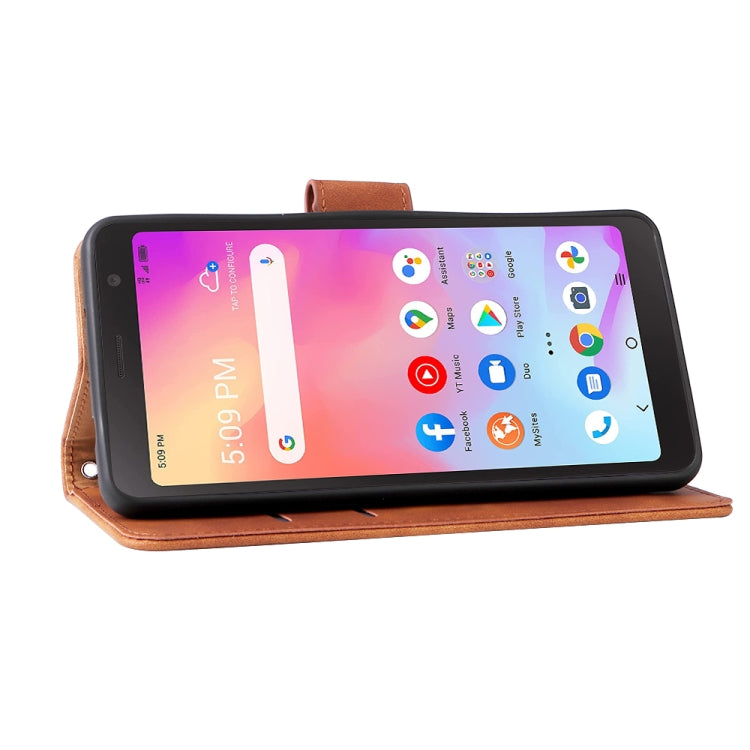 For TCL A3X Solid Color Skin Feel Magnetic Buckle Horizontal Flip Calf Texture PU Phone Case