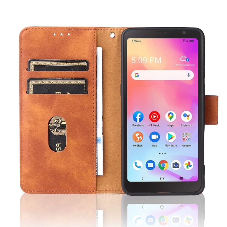 For TCL A3X Solid Color Skin Feel Magnetic Buckle Horizontal Flip Calf Texture PU Phone Case