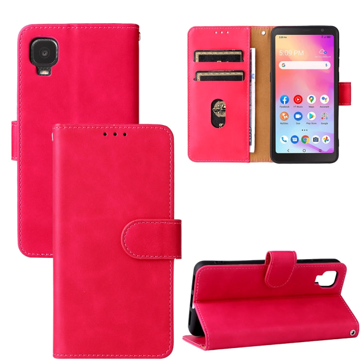 For TCL A3X Solid Color Skin Feel Magnetic Buckle Horizontal Flip Calf Texture PU Phone Case