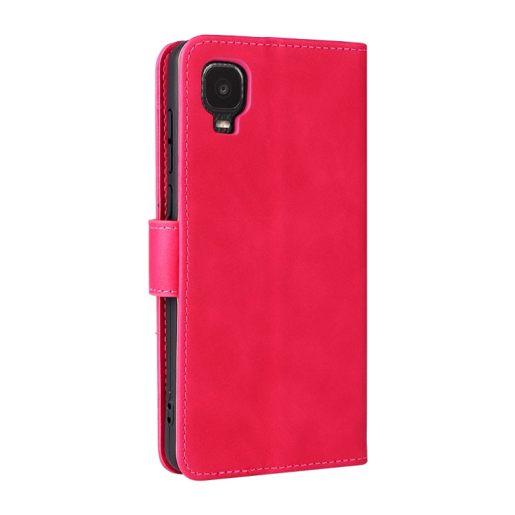 For TCL A3X Solid Color Skin Feel Magnetic Buckle Horizontal Flip Calf Texture PU Phone Case