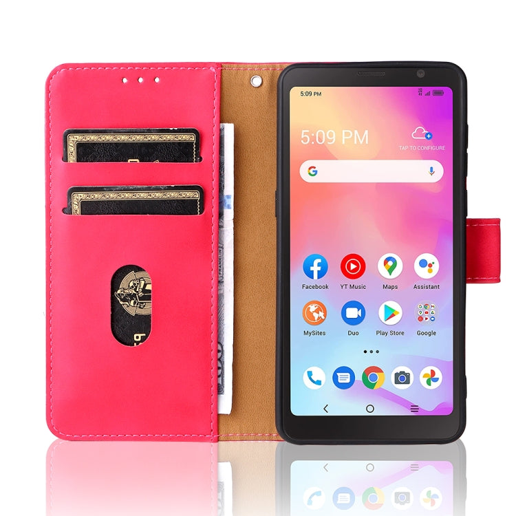 For TCL A3X Solid Color Skin Feel Magnetic Buckle Horizontal Flip Calf Texture PU Phone Case