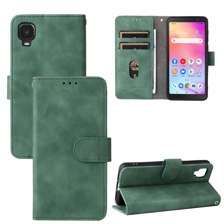For TCL A3X Solid Color Skin Feel Magnetic Buckle Horizontal Flip Calf Texture PU Phone Case