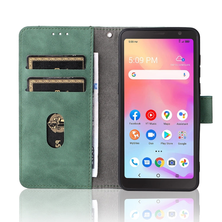 For TCL A3X Solid Color Skin Feel Magnetic Buckle Horizontal Flip Calf Texture PU Phone Case