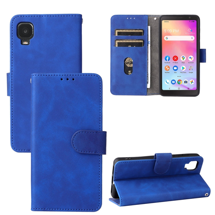For TCL A3X Solid Color Skin Feel Magnetic Buckle Horizontal Flip Calf Texture PU Phone Case