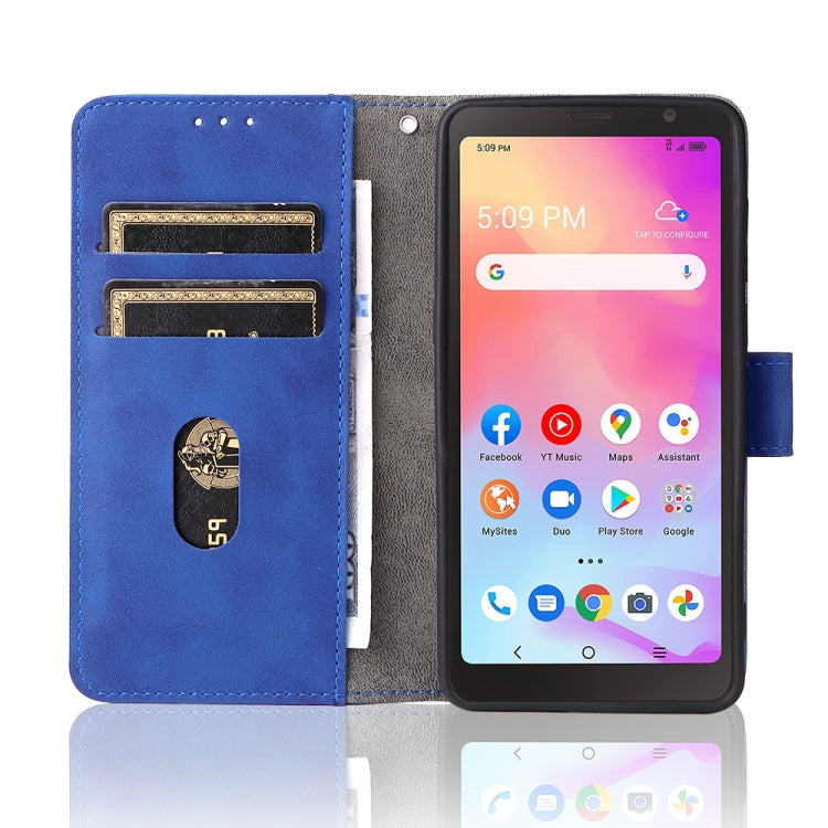 For TCL A3X Solid Color Skin Feel Magnetic Buckle Horizontal Flip Calf Texture PU Phone Case