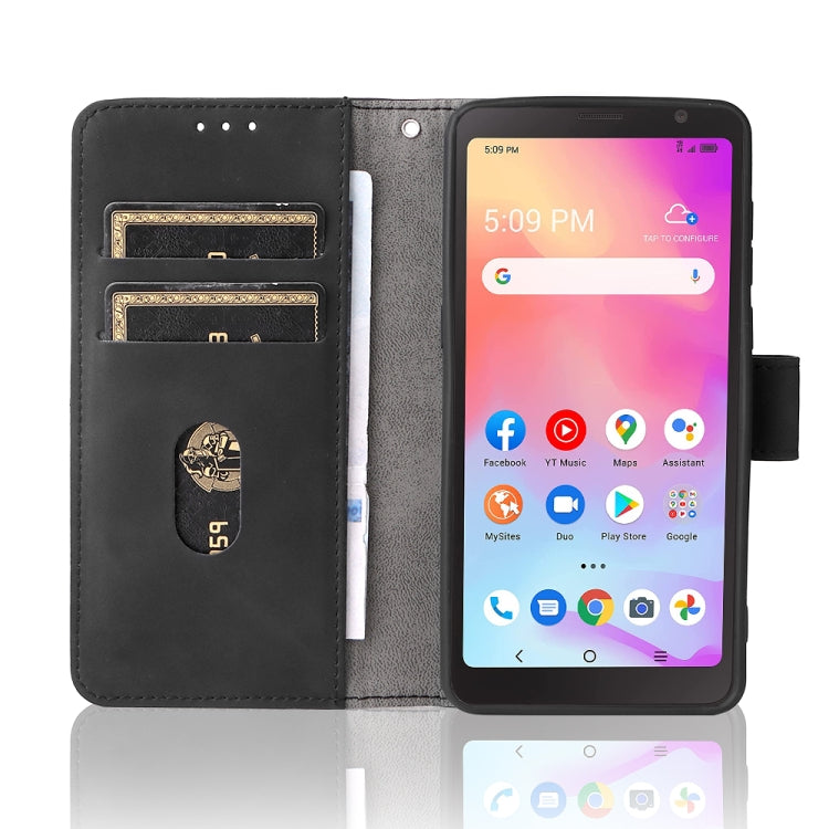 For TCL A3X Solid Color Skin Feel Magnetic Buckle Horizontal Flip Calf Texture PU Phone Case