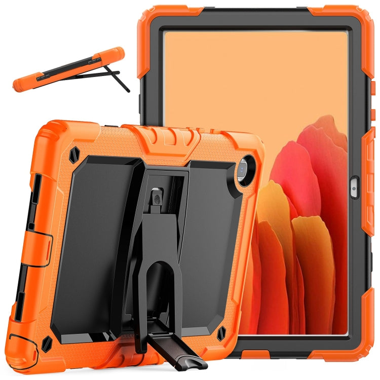 Shockproof Colorful Silicone + Black PC Tablet Protective Case with Holder & Shoulder Strap For Samsung Galaxy Tab A7 2020 T500