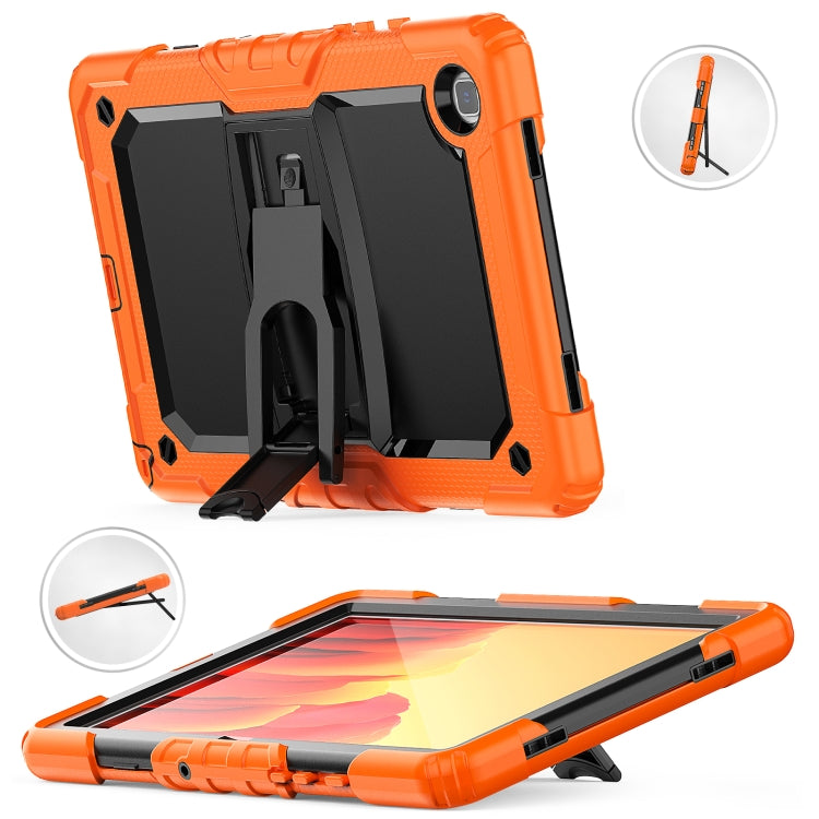 Shockproof Colorful Silicone + Black PC Tablet Protective Case with Holder & Shoulder Strap For Samsung Galaxy Tab A7 2020 T500