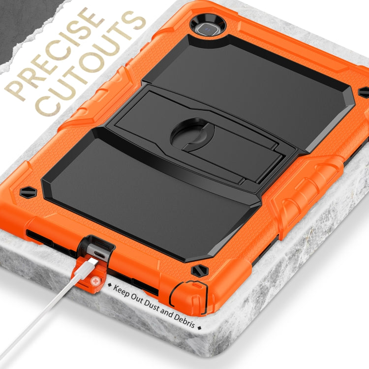 Shockproof Colorful Silicone + Black PC Tablet Protective Case with Holder & Shoulder Strap For Samsung Galaxy Tab A7 2020 T500