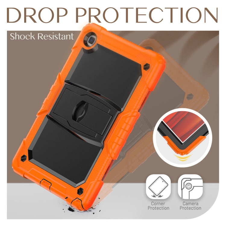 Shockproof Colorful Silicone + Black PC Tablet Protective Case with Holder & Shoulder Strap For Samsung Galaxy Tab A7 2020 T500