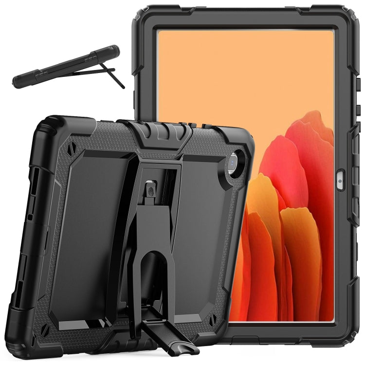 Shockproof Colorful Silicone + Black PC Tablet Protective Case with Holder & Shoulder Strap For Samsung Galaxy Tab A7 2020 T500
