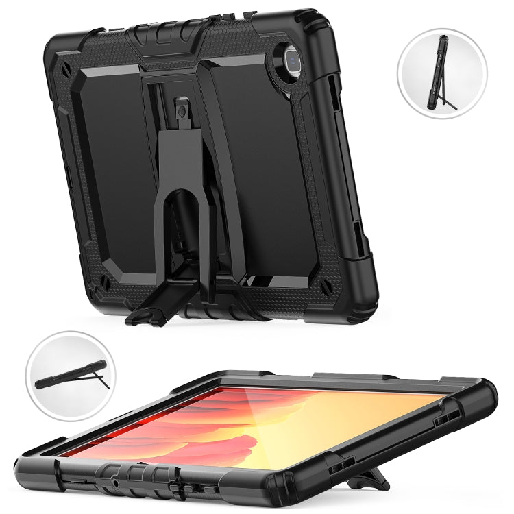 Shockproof Colorful Silicone + Black PC Tablet Protective Case with Holder & Shoulder Strap For Samsung Galaxy Tab A7 2020 T500