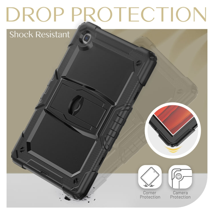 Shockproof Colorful Silicone + Black PC Tablet Protective Case with Holder & Shoulder Strap For Samsung Galaxy Tab A7 2020 T500