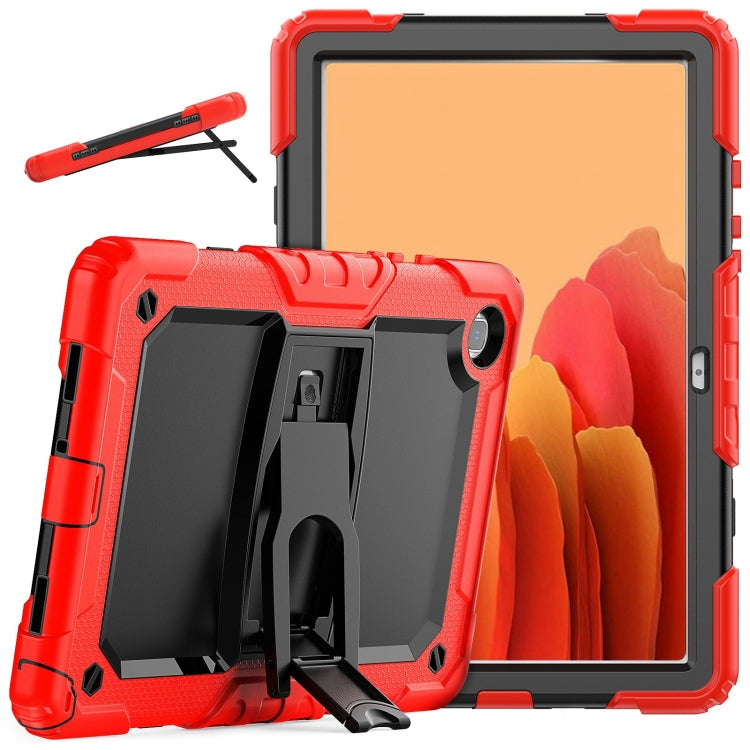 Shockproof Colorful Silicone + Black PC Tablet Protective Case with Holder & Shoulder Strap For Samsung Galaxy Tab A7 2020 T500