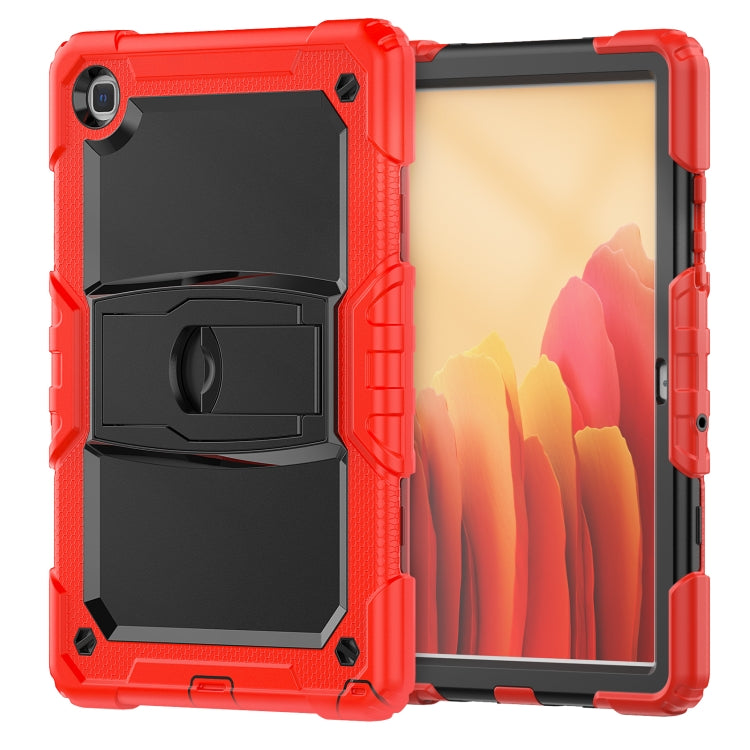 Shockproof Colorful Silicone + Black PC Tablet Protective Case with Holder & Shoulder Strap For Samsung Galaxy Tab A7 2020 T500