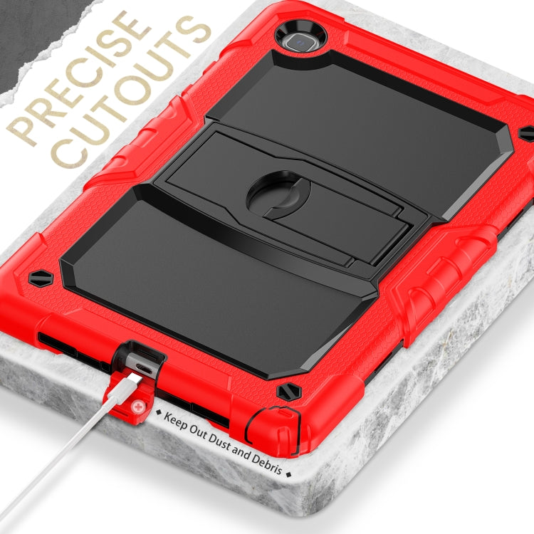 Shockproof Colorful Silicone + Black PC Tablet Protective Case with Holder & Shoulder Strap For Samsung Galaxy Tab A7 2020 T500
