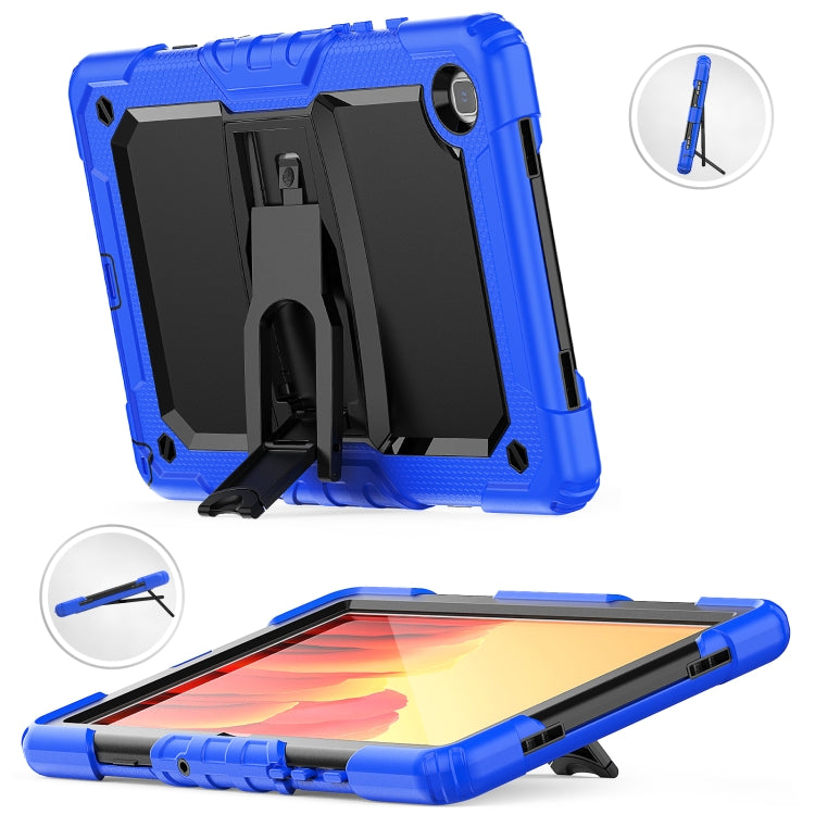 Shockproof Colorful Silicone + Black PC Tablet Protective Case with Holder & Shoulder Strap For Samsung Galaxy Tab A7 2020 T500