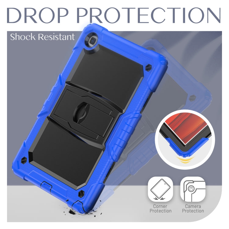 Shockproof Colorful Silicone + Black PC Tablet Protective Case with Holder & Shoulder Strap For Samsung Galaxy Tab A7 2020 T500