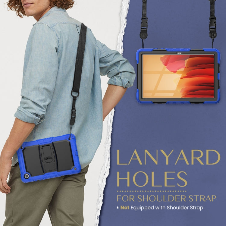 Shockproof Colorful Silicone + Black PC Tablet Protective Case with Holder & Shoulder Strap For Samsung Galaxy Tab A7 2020 T500