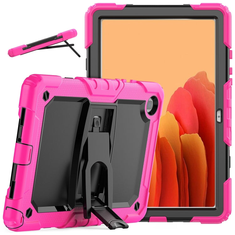 Shockproof Colorful Silicone + Black PC Tablet Protective Case with Holder & Shoulder Strap For Samsung Galaxy Tab A7 2020 T500