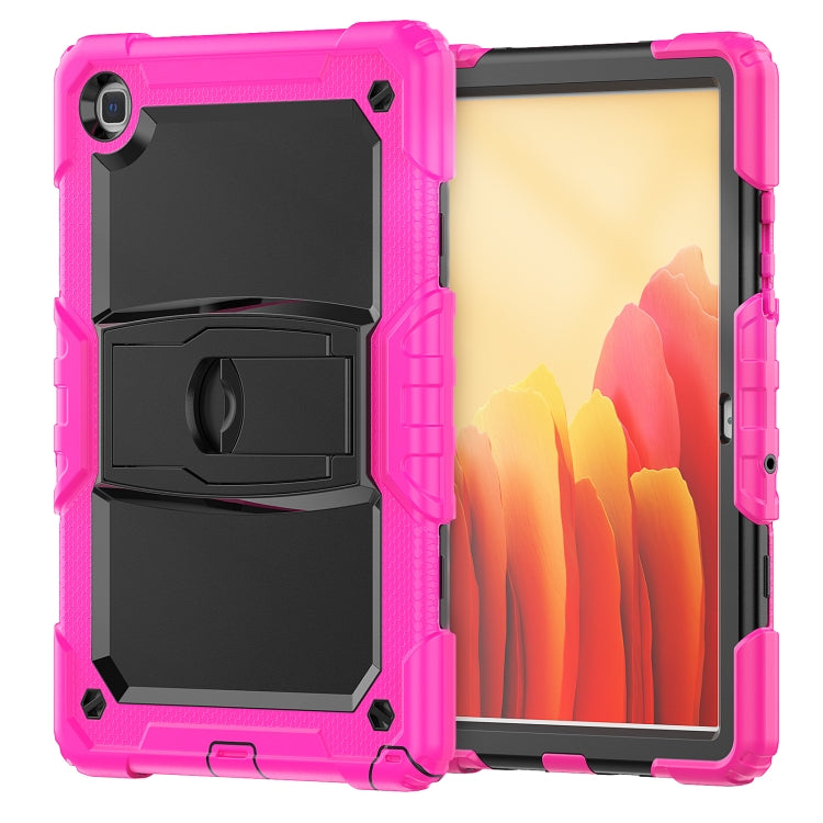 Shockproof Colorful Silicone + Black PC Tablet Protective Case with Holder & Shoulder Strap For Samsung Galaxy Tab A7 2020 T500