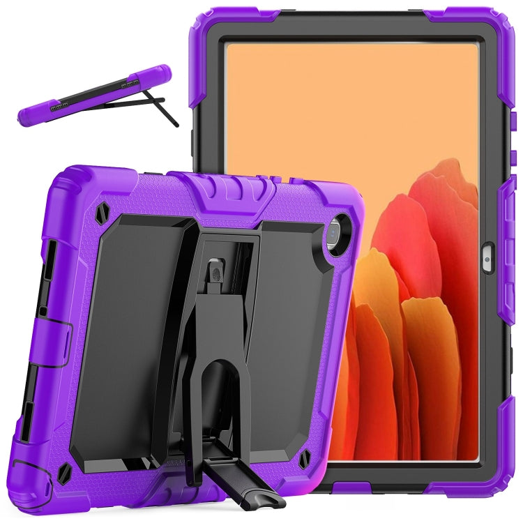 Shockproof Colorful Silicone + Black PC Tablet Protective Case with Holder & Shoulder Strap For Samsung Galaxy Tab A7 2020 T500