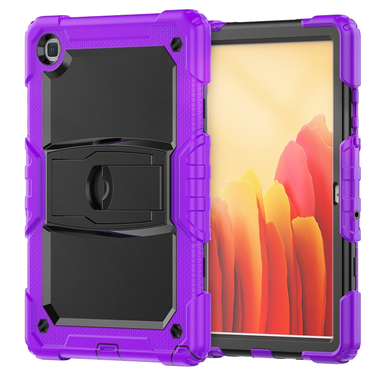 Shockproof Colorful Silicone + Black PC Tablet Protective Case with Holder & Shoulder Strap For Samsung Galaxy Tab A7 2020 T500
