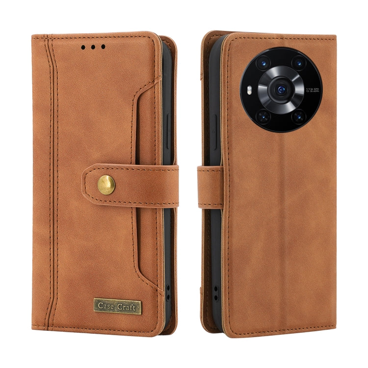 For Honor Magic3 Copper Buckle Horizontal Flip Leather Phone Case with Holder & Card Slots & Wallet