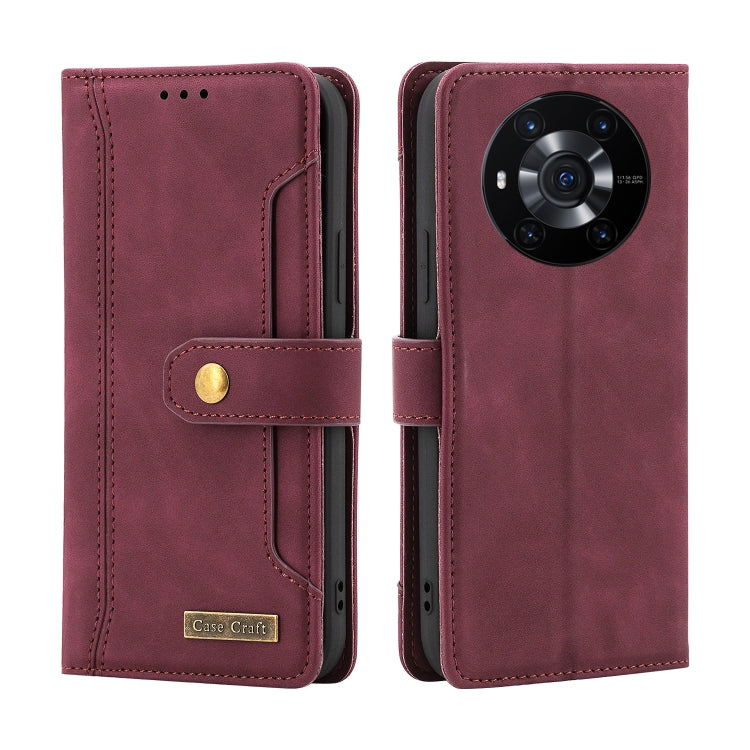 For Honor Magic3 Copper Buckle Horizontal Flip Leather Phone Case with Holder & Card Slots & Wallet
