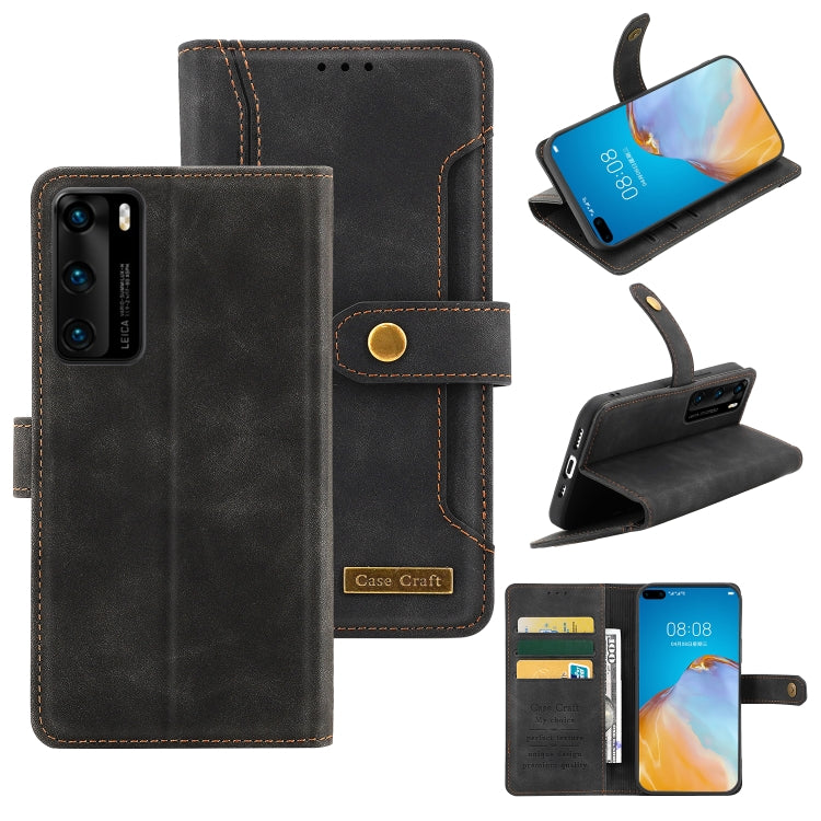 For Huawei P40 Copper Buckle Horizontal Flip Leather Phone Case with Holder & Card Slots & Wallet