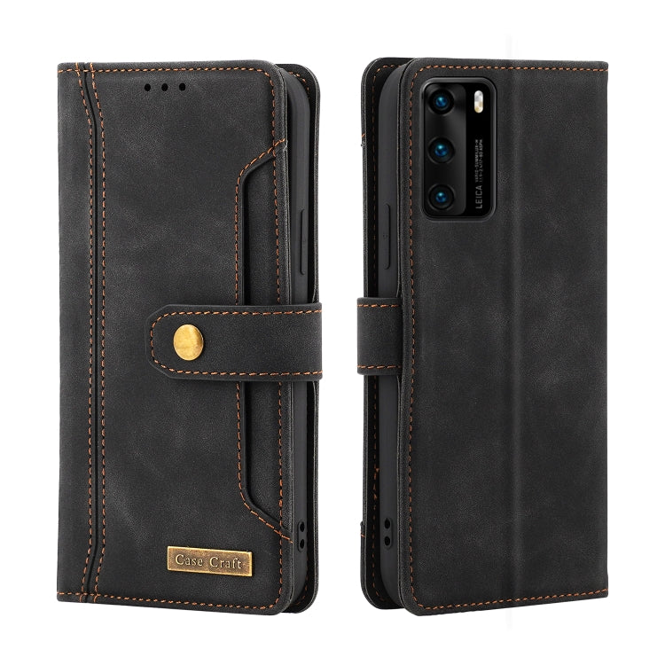 For Huawei P40 Copper Buckle Horizontal Flip Leather Phone Case with Holder & Card Slots & Wallet