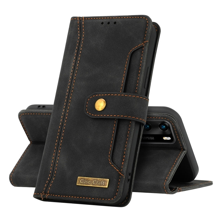 For Huawei P40 Copper Buckle Horizontal Flip Leather Phone Case with Holder & Card Slots & Wallet