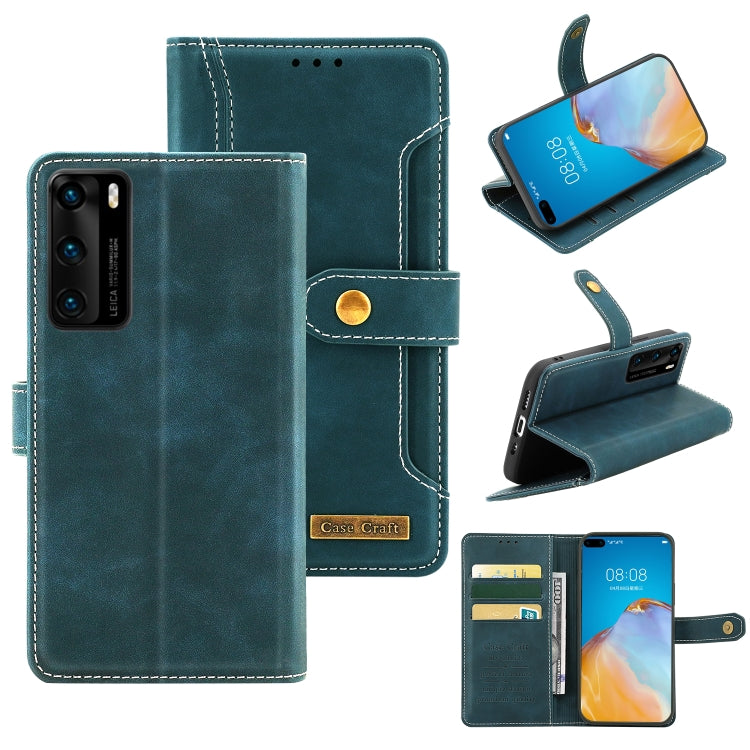 For Huawei P40 Copper Buckle Horizontal Flip Leather Phone Case with Holder & Card Slots & Wallet
