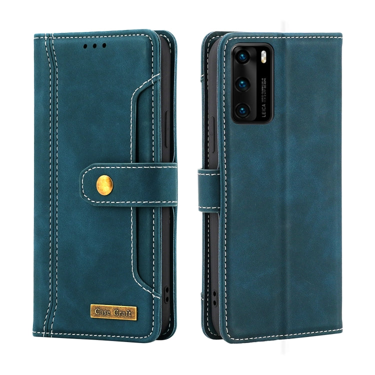 For Huawei P40 Copper Buckle Horizontal Flip Leather Phone Case with Holder & Card Slots & Wallet