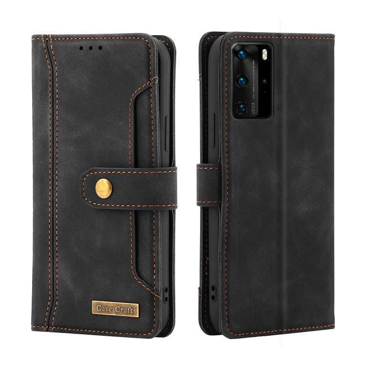 For Huawei P40 Pro Copper Buckle Horizontal Flip Leather Phone Case with Holder & Card Slots & Wallet