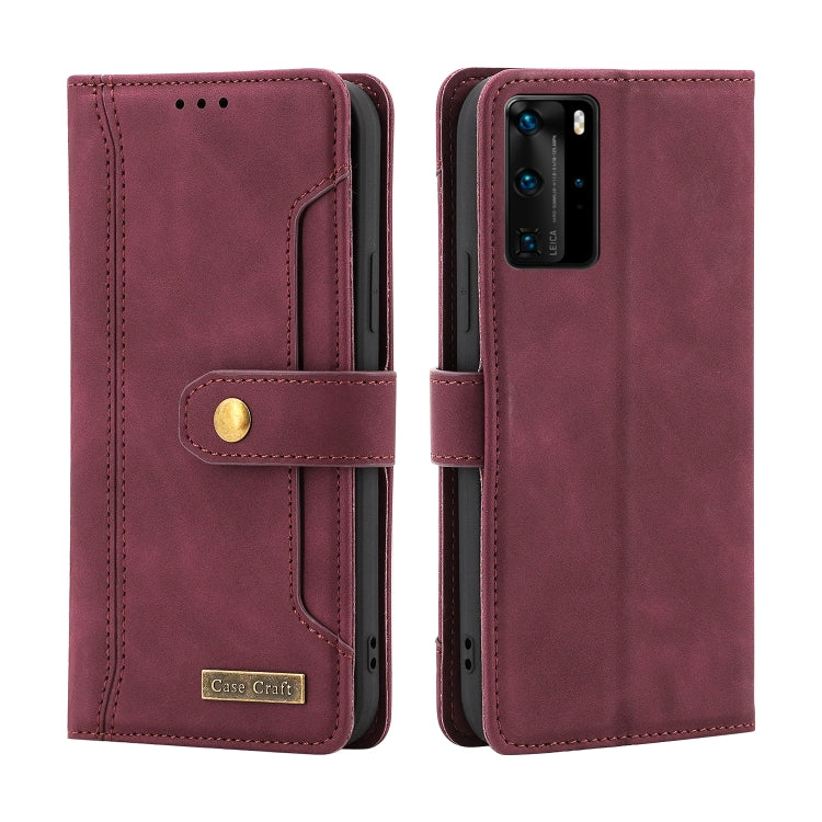 For Huawei P40 Pro Copper Buckle Horizontal Flip Leather Phone Case with Holder & Card Slots & Wallet