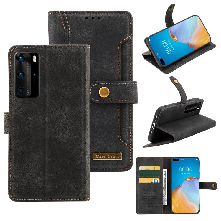 For Huawei P40 Pro+ Copper Buckle Horizontal Flip Leather Phone Case with Holder & Card Slots & Wallet