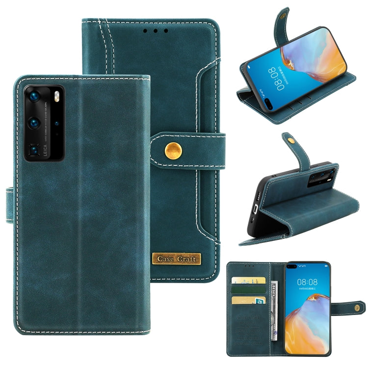 For Huawei P40 Pro+ Copper Buckle Horizontal Flip Leather Phone Case with Holder & Card Slots & Wallet