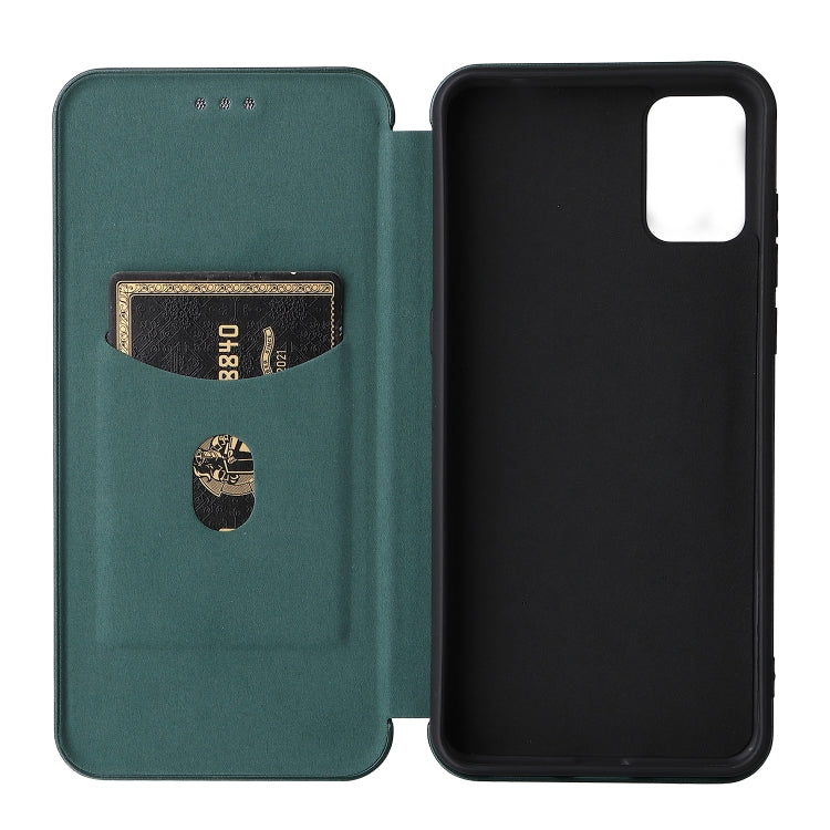 For TCL A3X Carbon Fiber Texture Horizontal Flip Leather Phone Case with Card Slot