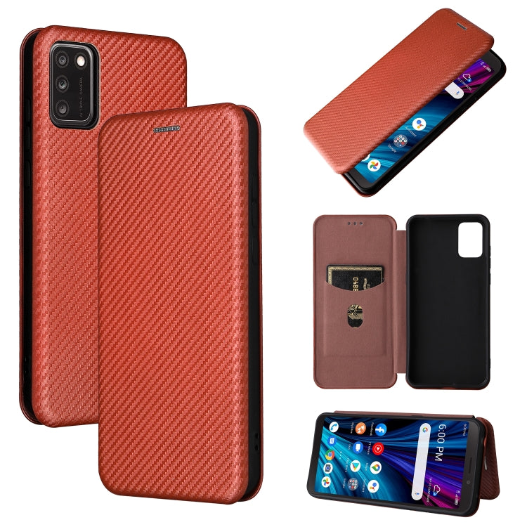 For TCL A3X Carbon Fiber Texture Horizontal Flip Leather Phone Case with Card Slot