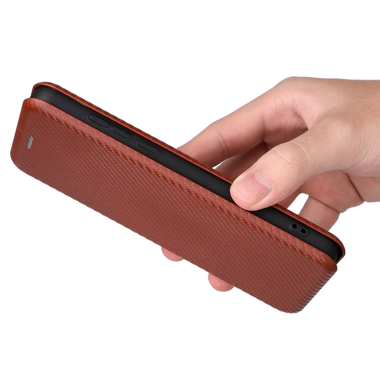 For TCL A3X Carbon Fiber Texture Horizontal Flip Leather Phone Case with Card Slot