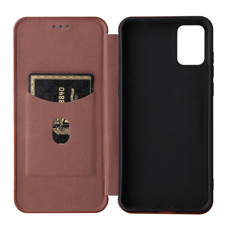 For TCL A3X Carbon Fiber Texture Horizontal Flip Leather Phone Case with Card Slot
