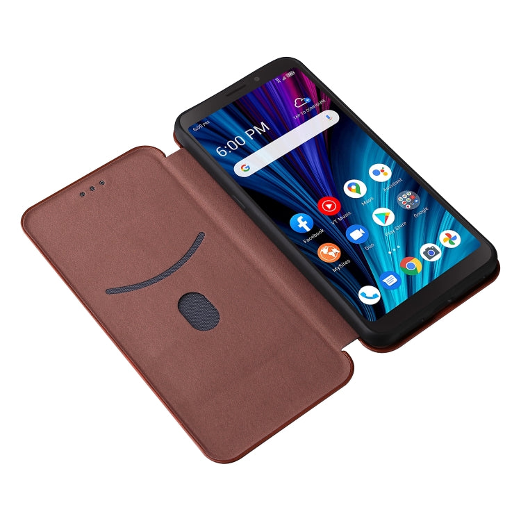 For TCL A3X Carbon Fiber Texture Horizontal Flip Leather Phone Case with Card Slot
