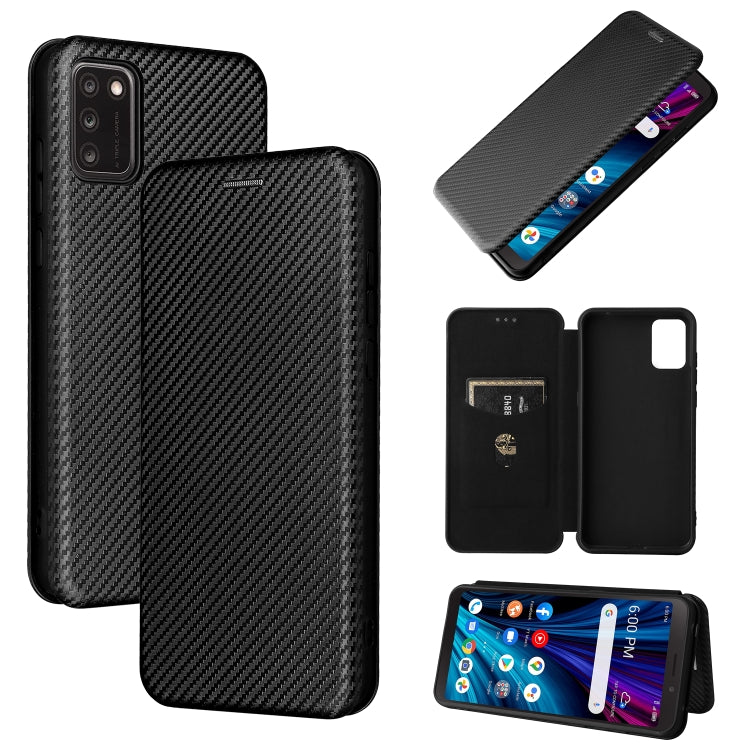 For TCL A3X Carbon Fiber Texture Horizontal Flip Leather Phone Case with Card Slot