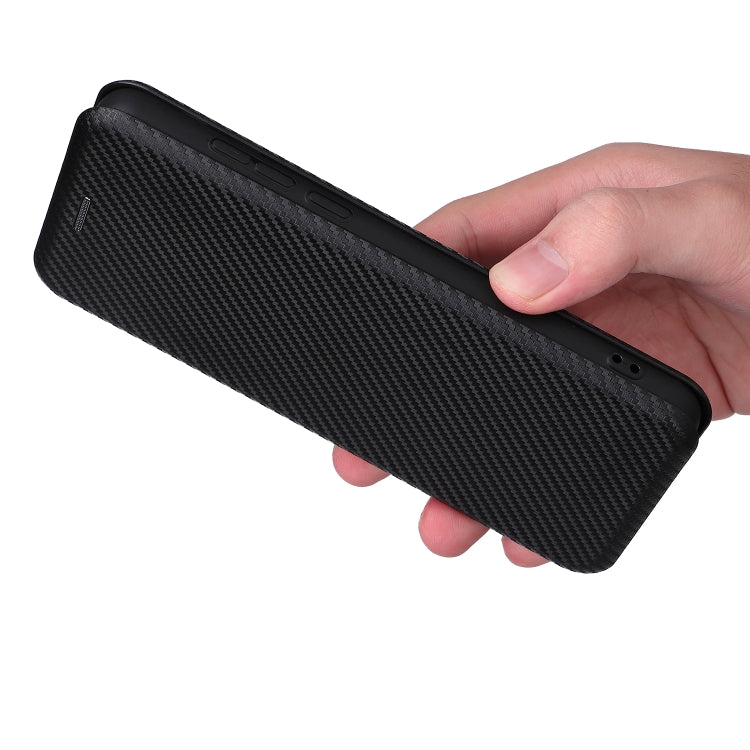 For TCL A3X Carbon Fiber Texture Horizontal Flip Leather Phone Case with Card Slot